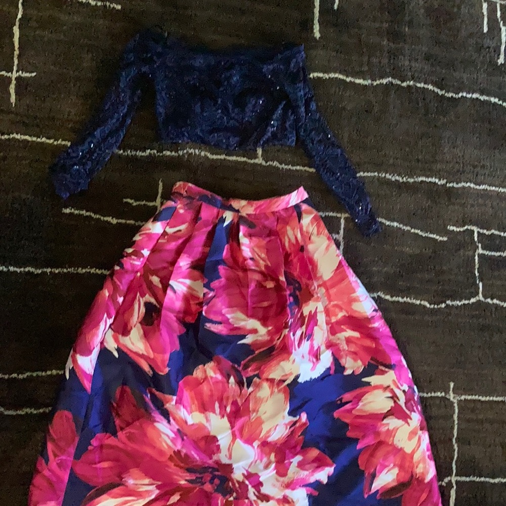 Two piece prom dress. Top and bottom size 5.